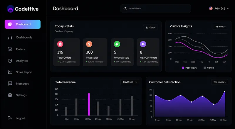 Cost efficient development solutions dark mode illustration