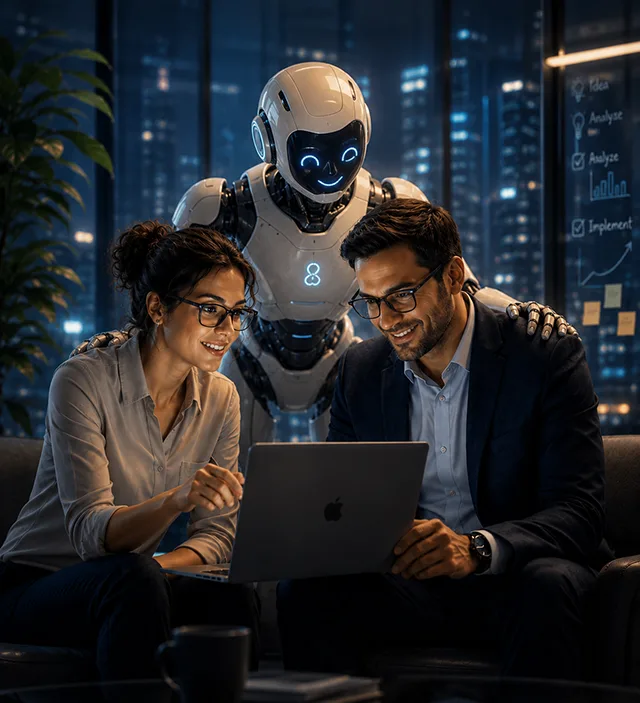 AI and human expert insights collaboration illustration